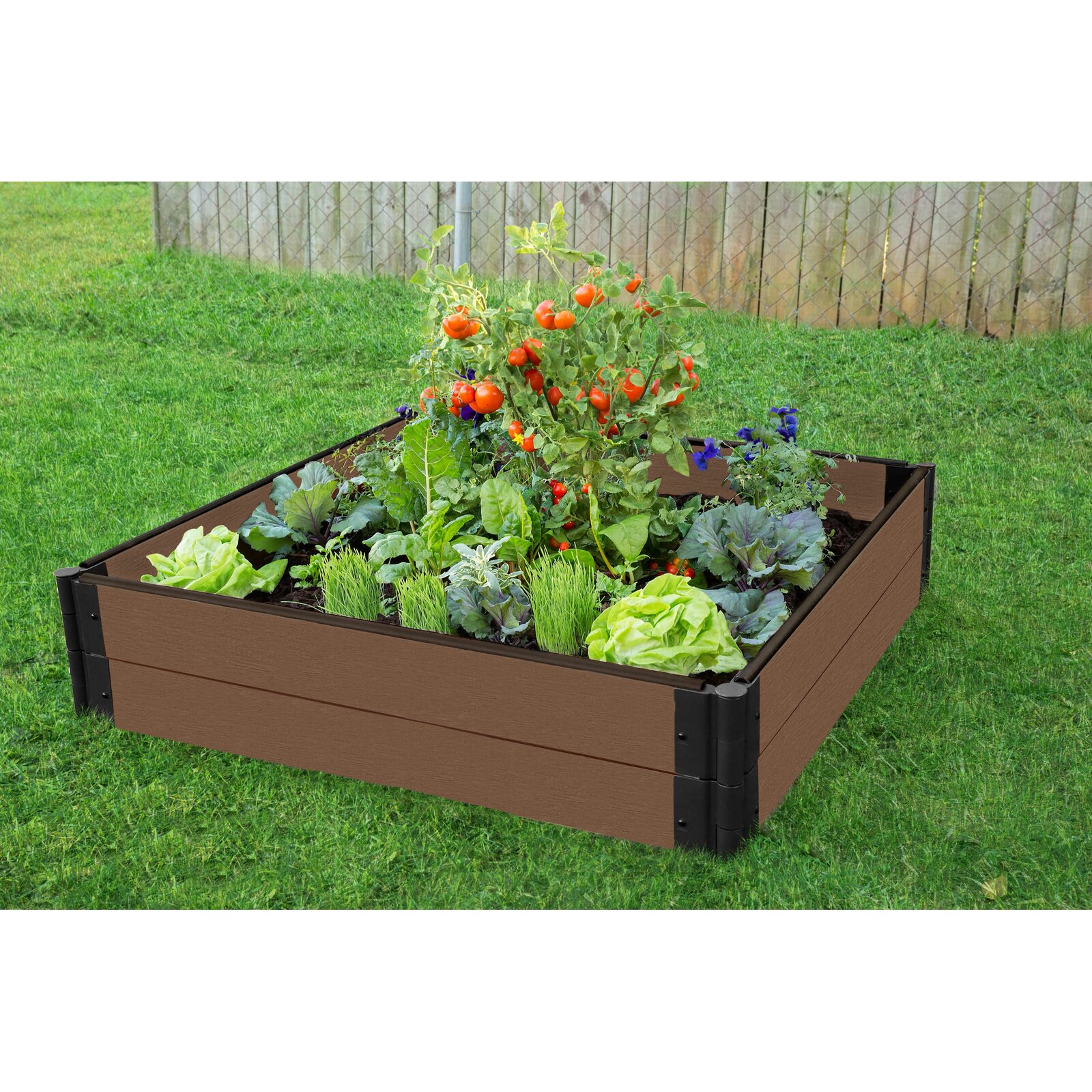 Frame It All 4 ft x 4 ft Composite Raised Garden Bed & Reviews Frame It All 4 ft x 4 ft Composite Raised Garden Bed & Reviews